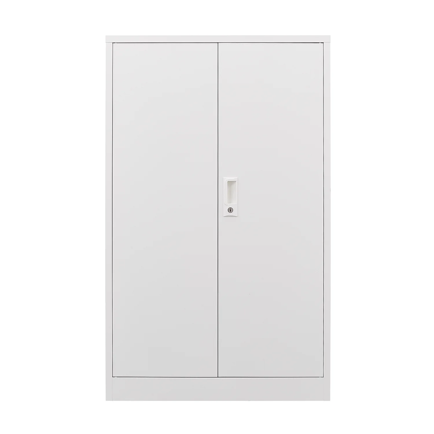 Metal Storage Cabinet with Locking Doors and Adjustable Shelf, 42" Folding Filing Storage Cabinet, Folding Storage Locker Cabinet for Home Office School Garage, White