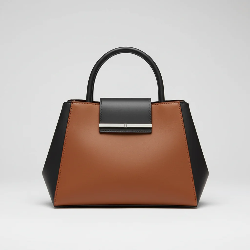 Black and Tan Structured Tote