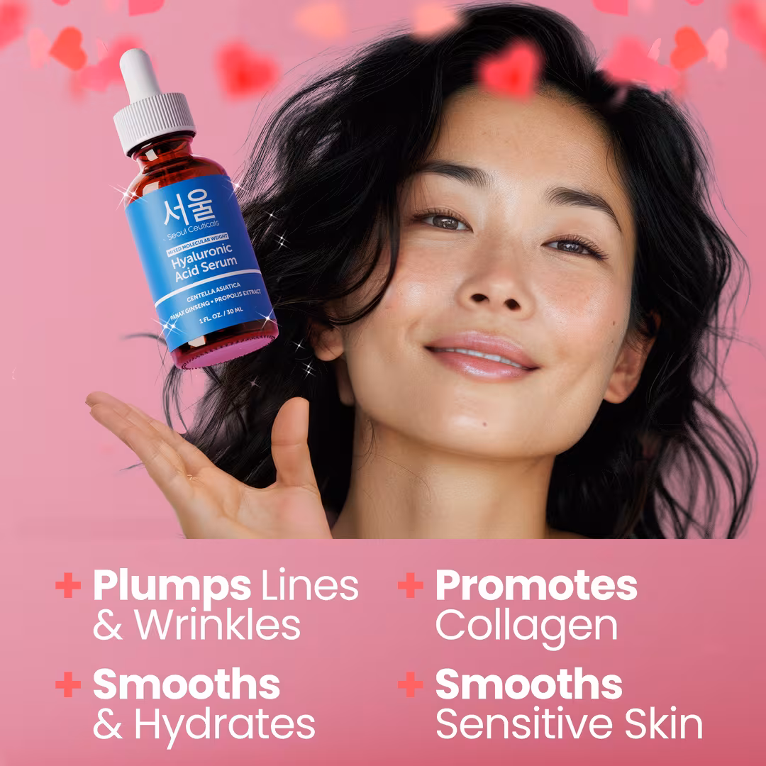 Seoul Ceuticals  Korean Skin Care Mixed Molecular Weight Hyaluronic Acid Serum