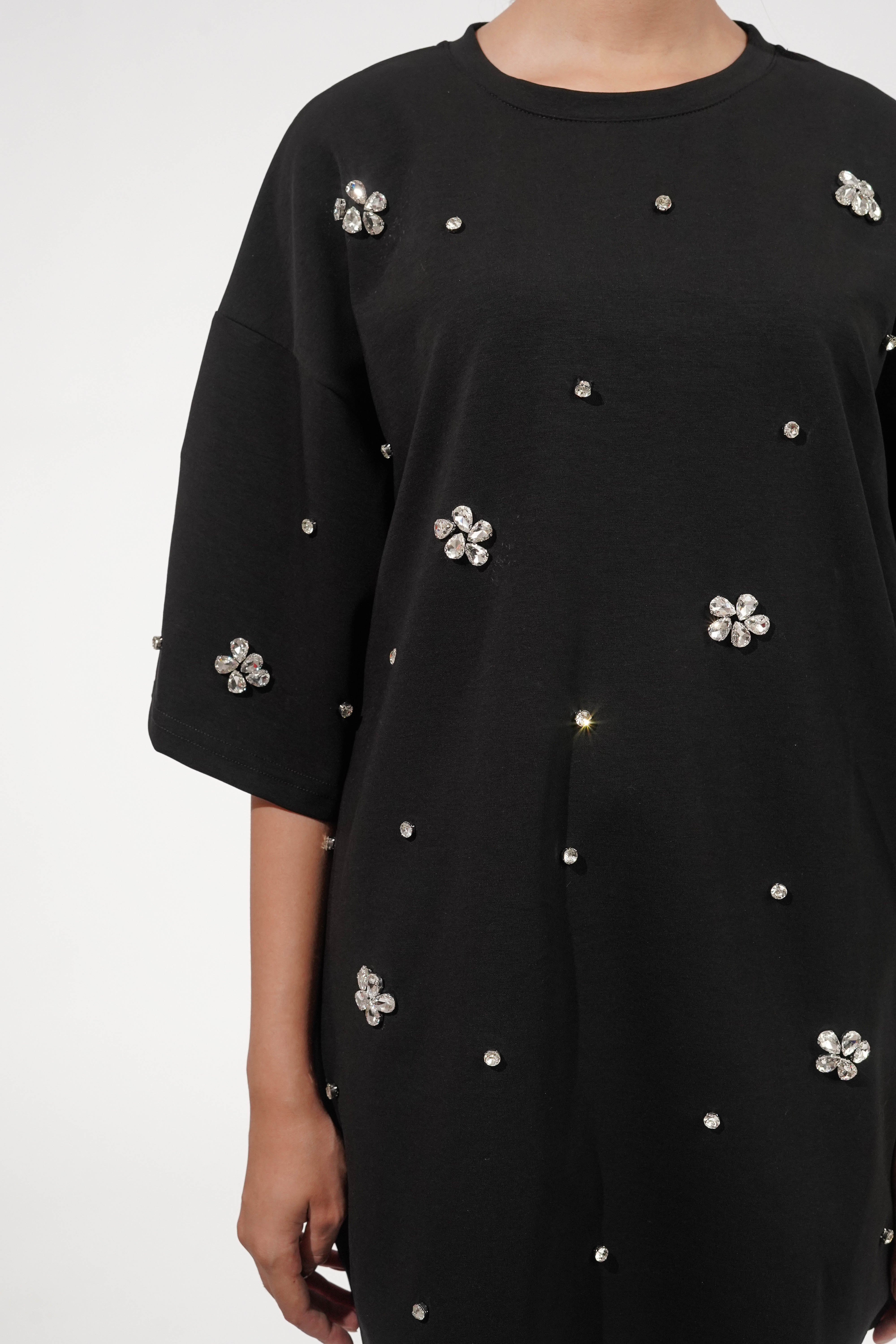 Hailey Black Rhinestone T-shirt