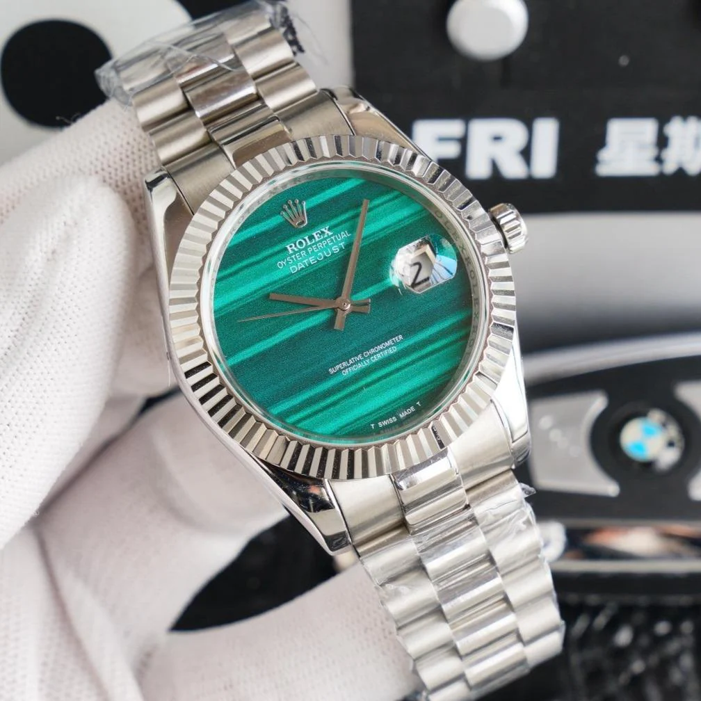 Rolex Watch DATEJUST 41 STAINLESS STEEL CUSTOM BLUE EMERALD DIAL