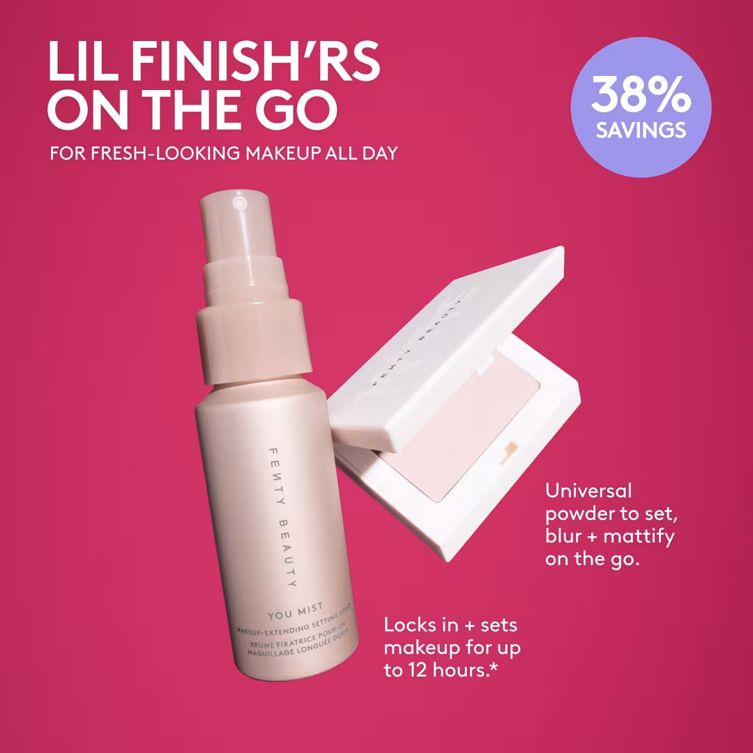 FENTY BEAUTY by Rihanna  Lil Finish'rs Mini Setting Spray + Blotting Powder Duo Makeup Gift Set