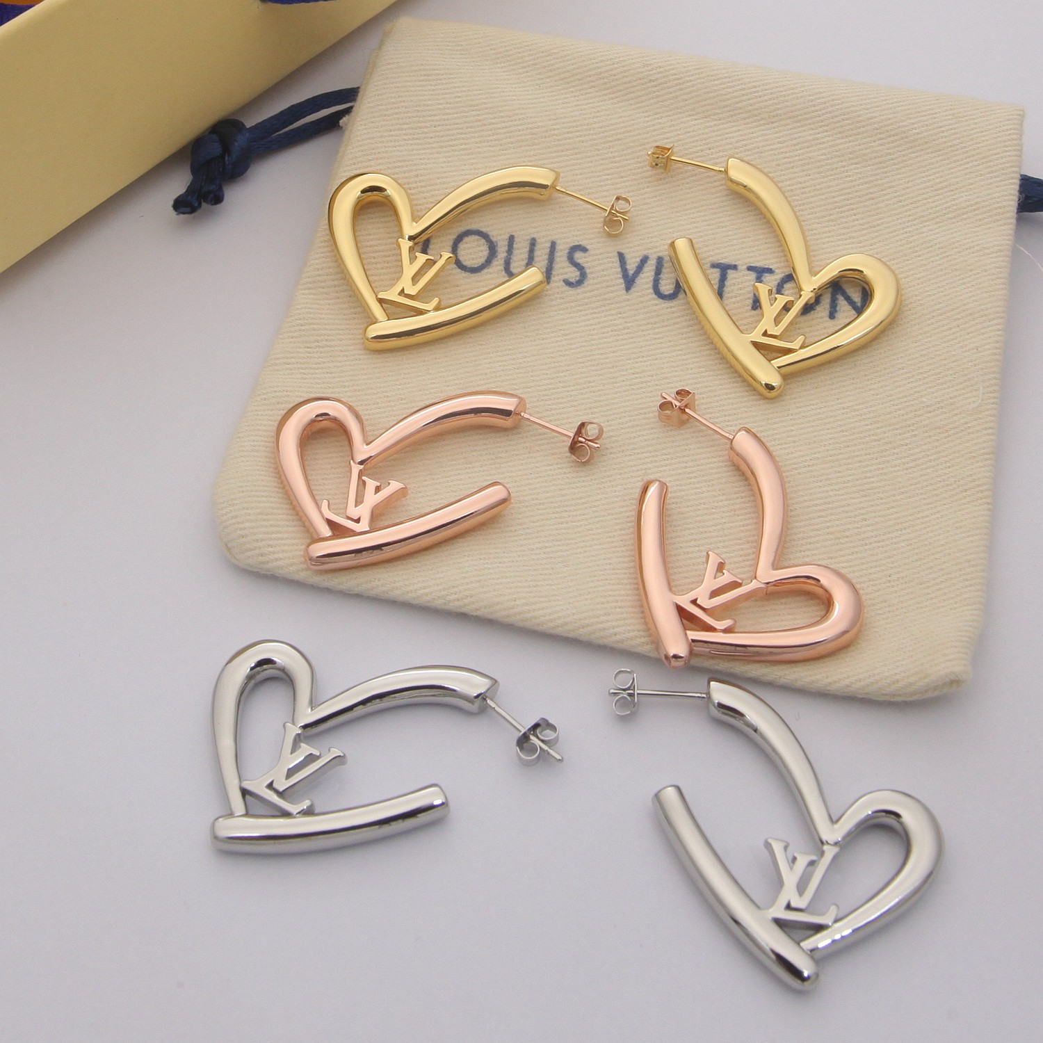 LV Heart Earrings
