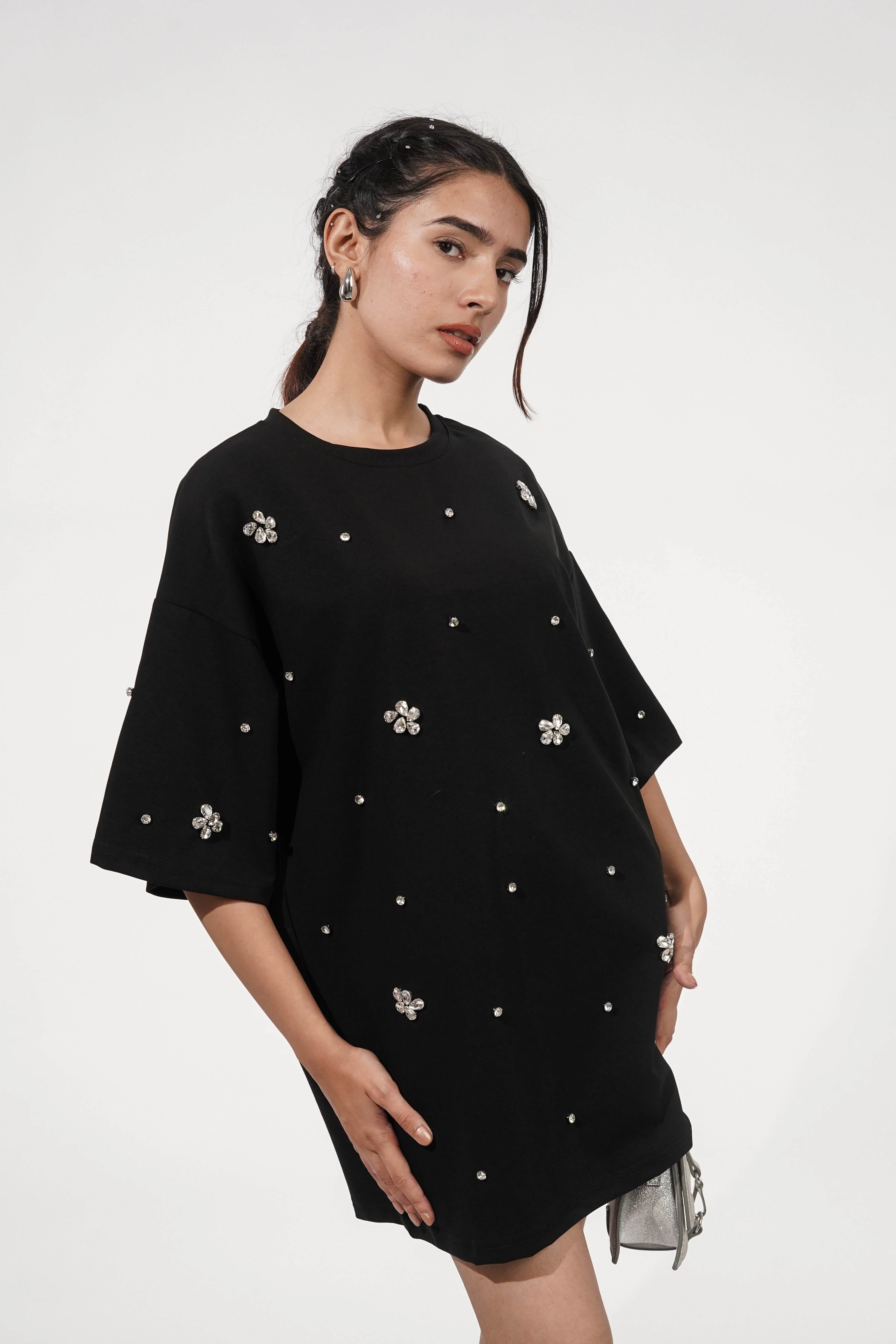 Hailey Black Rhinestone T-shirt