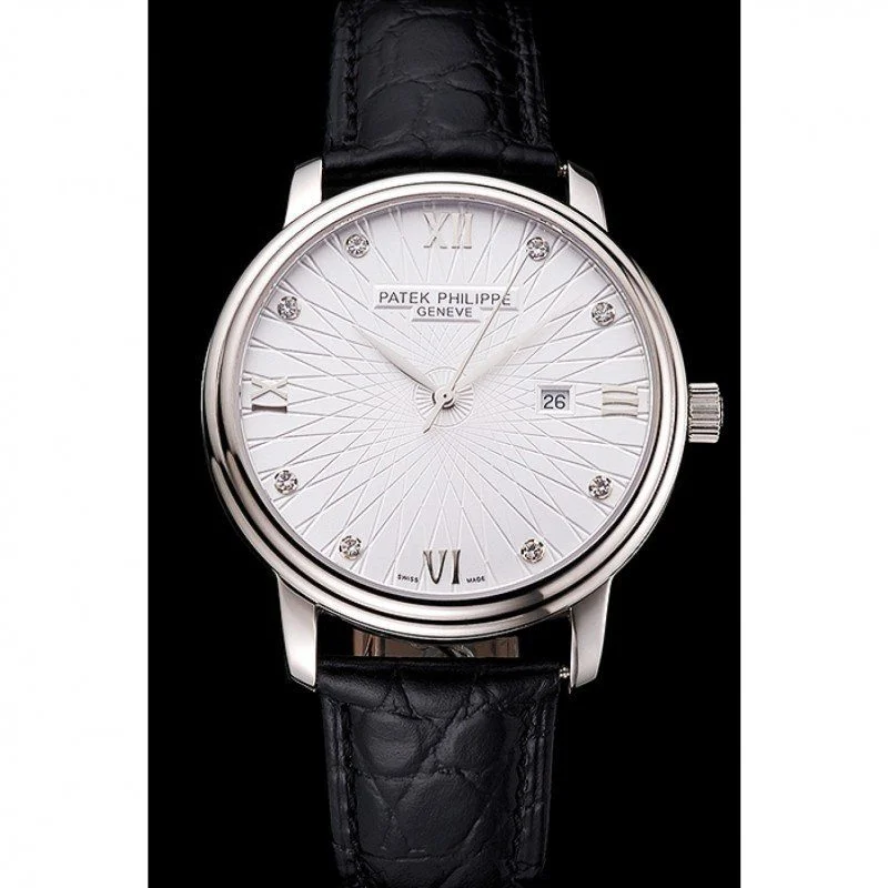 Patek Philippe Calatrava Date Dial White 41 mm, Stainless Steel