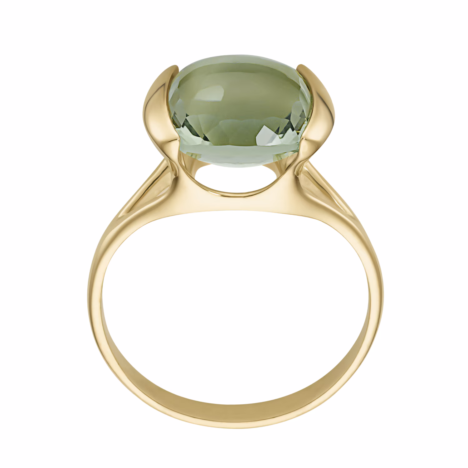 Ring mit quadrat. / abgerundeten Edelstein, Gold 375
