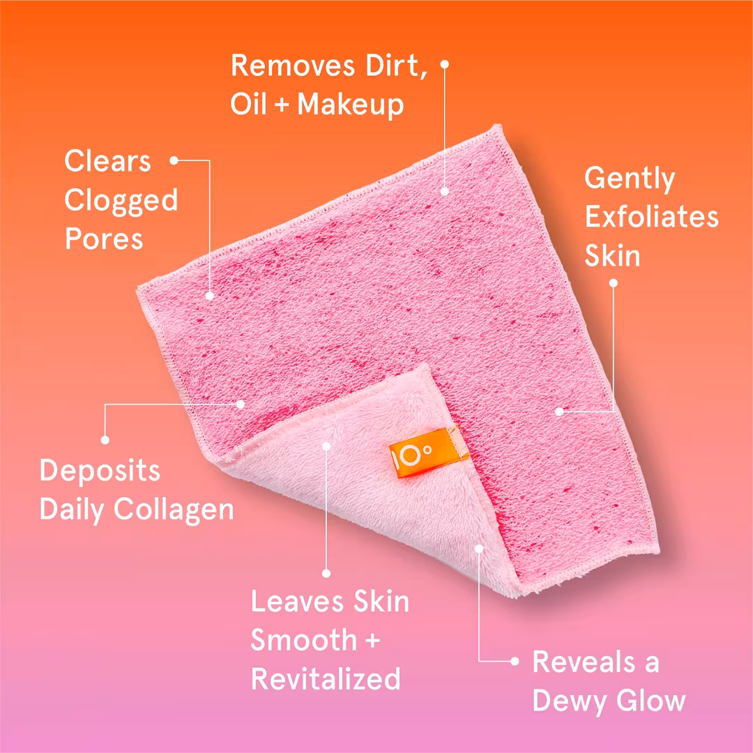 Cleanlogic  Infusions Dual-Texture Facial Cloth + Collagen