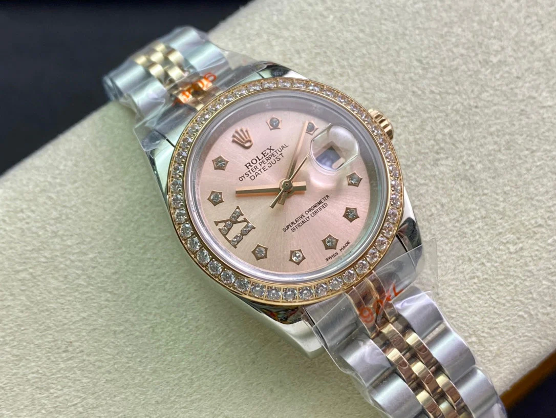 Rolex Watch DATEJUST 28 TWO-TONE PINK GOLD DIAMOND BEZEL Watch