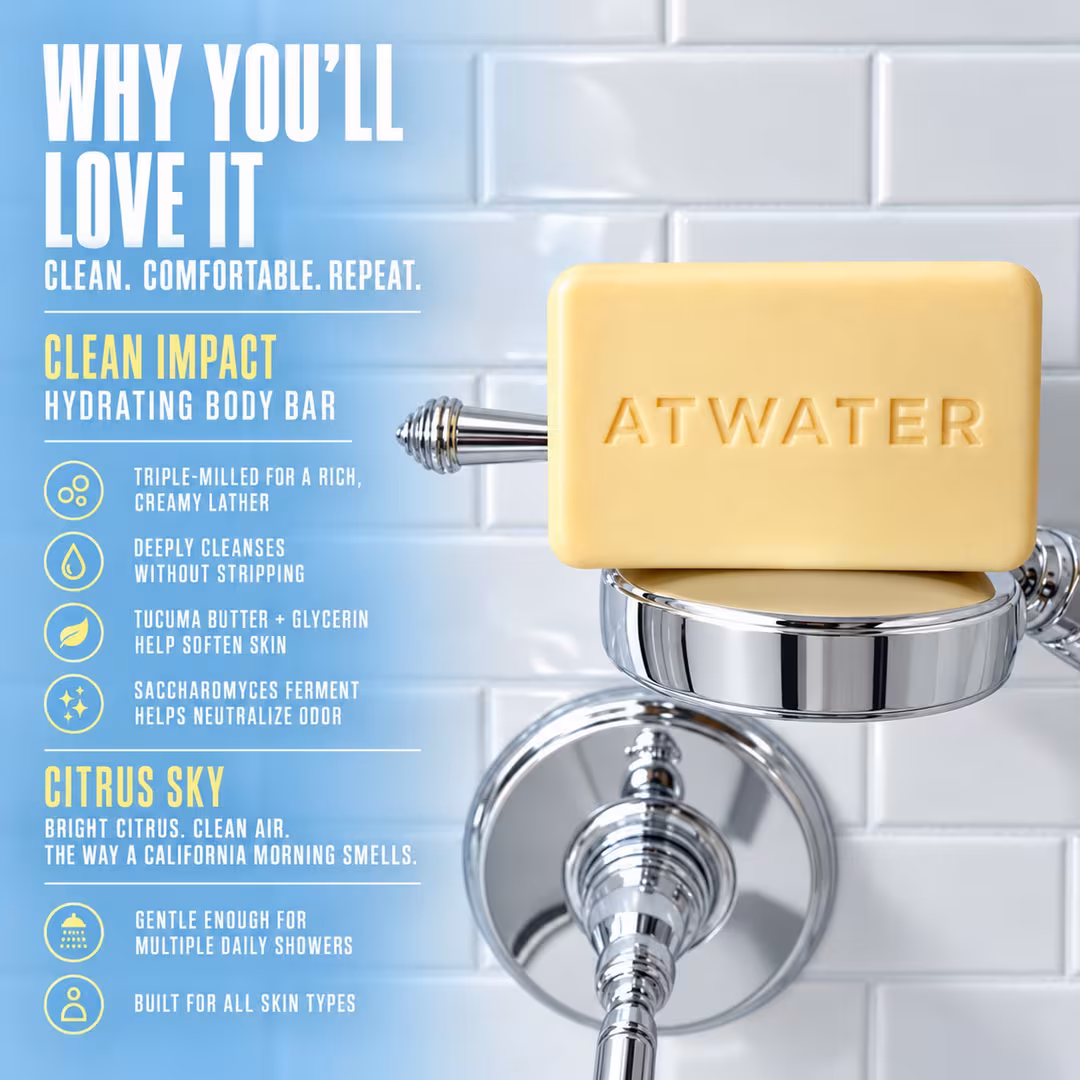 ATWATER  Clean Impact Hydrating Body and Cleansing Bar