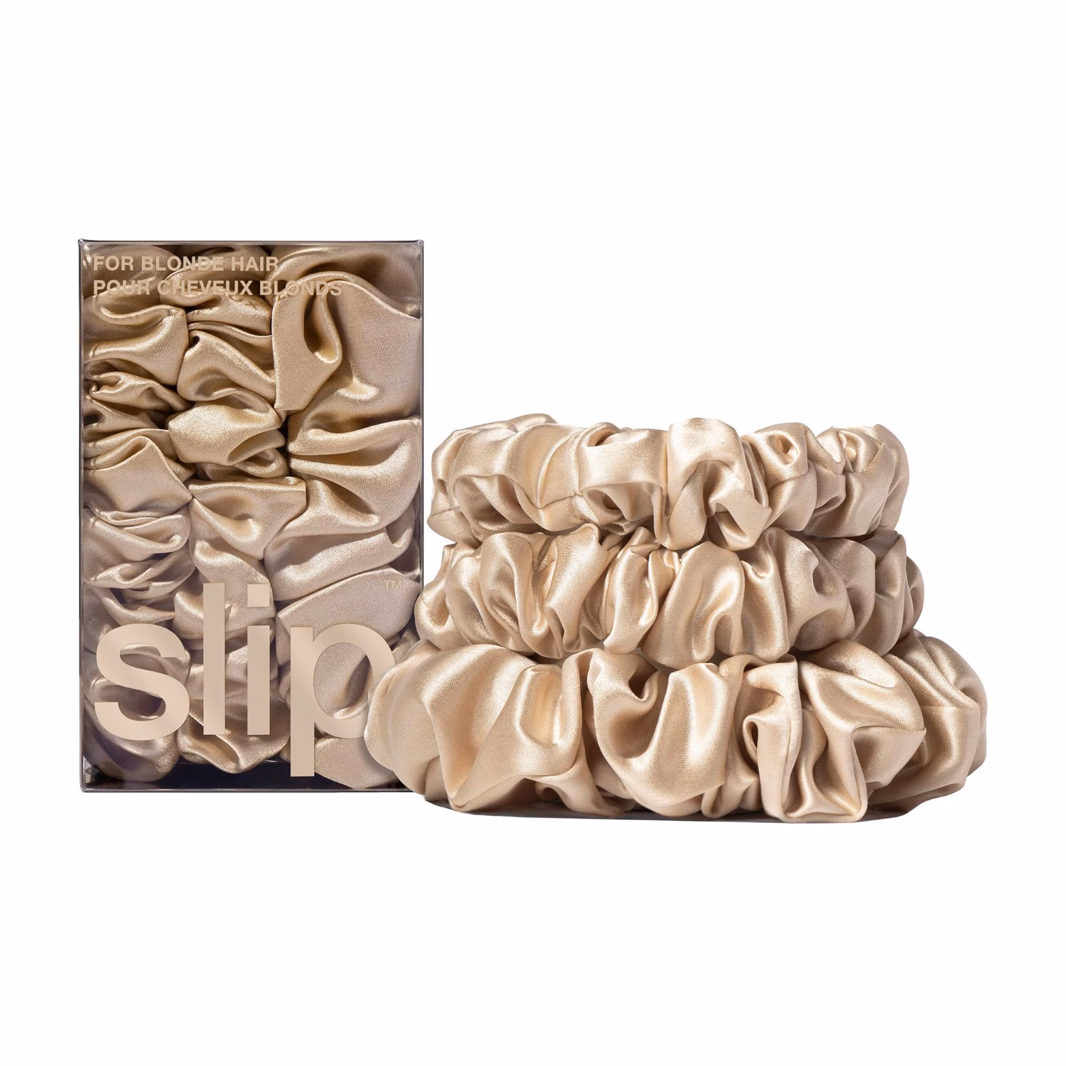 pure silk back to basics assorted scrunchies - blonde