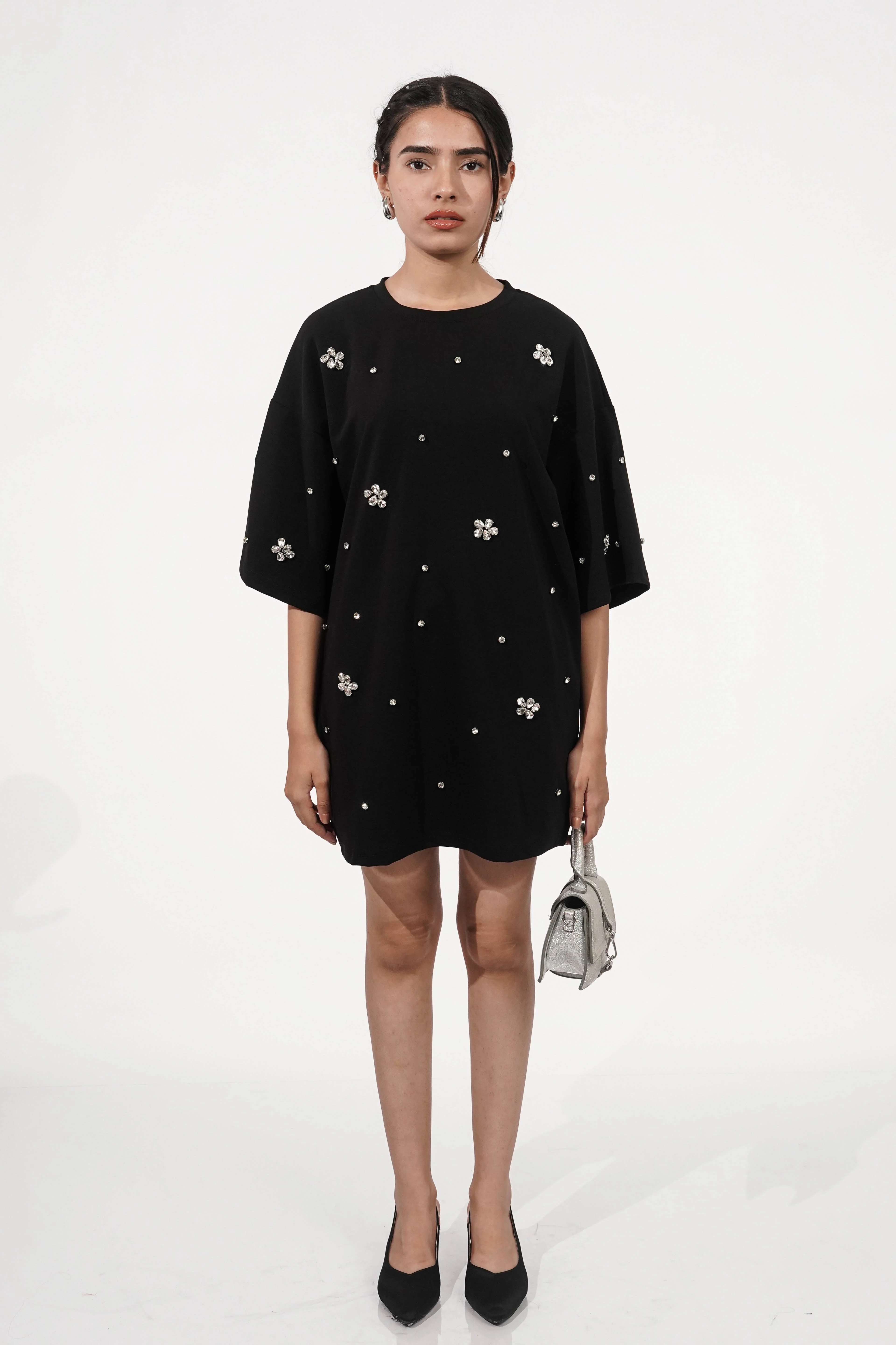 Hailey Black Rhinestone T-shirt