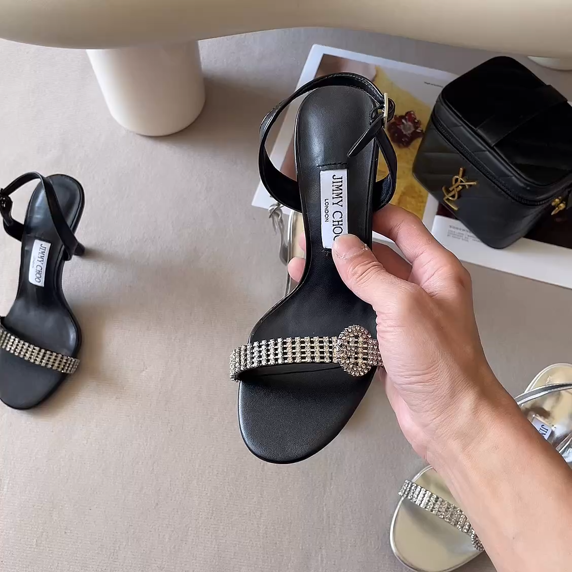 Jc 26P Rhinestone High-Heeled Sandals