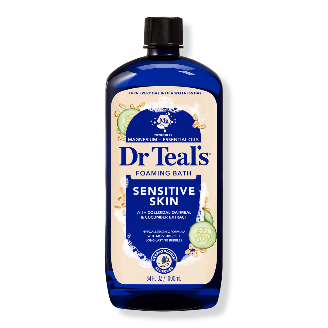 Dr Teal's  Foaming Bath, Sensitive Skin with Pure Epsom Salt, Oatmeal & Cucumber