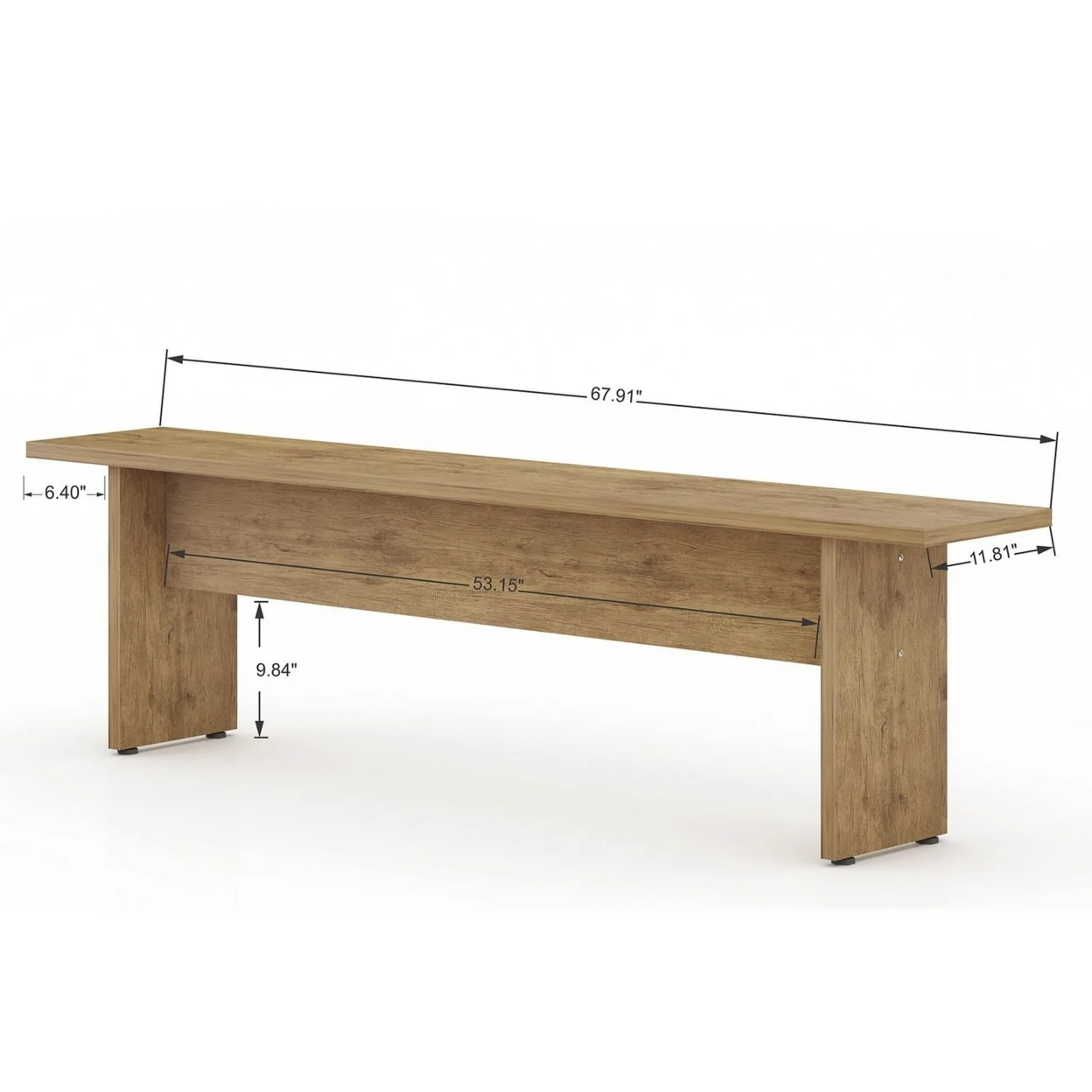 NoMad 67.91 Rustic Country Dining Bench in Nature