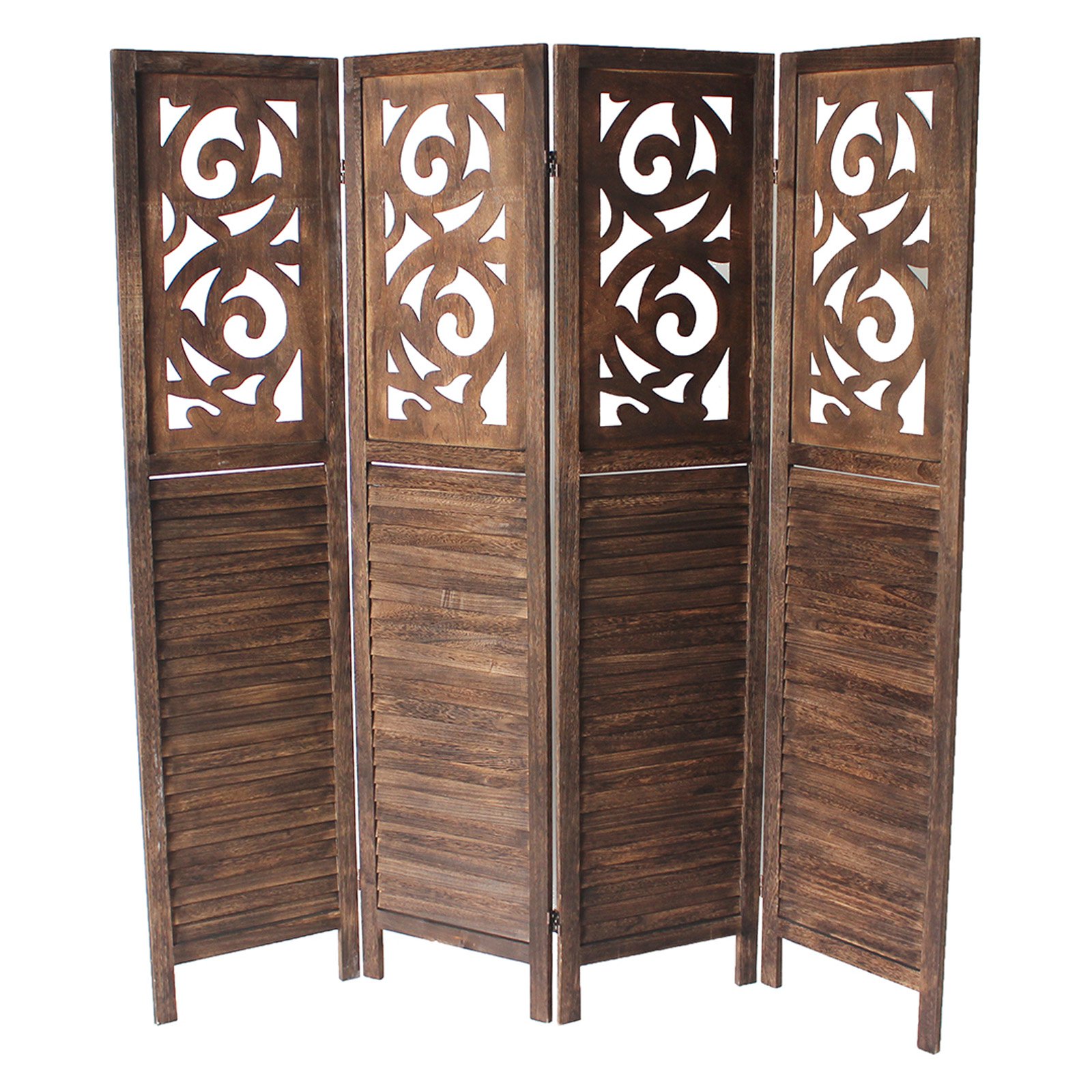 Milton Green Stars Clark 4-Panel Room Divider, Gray