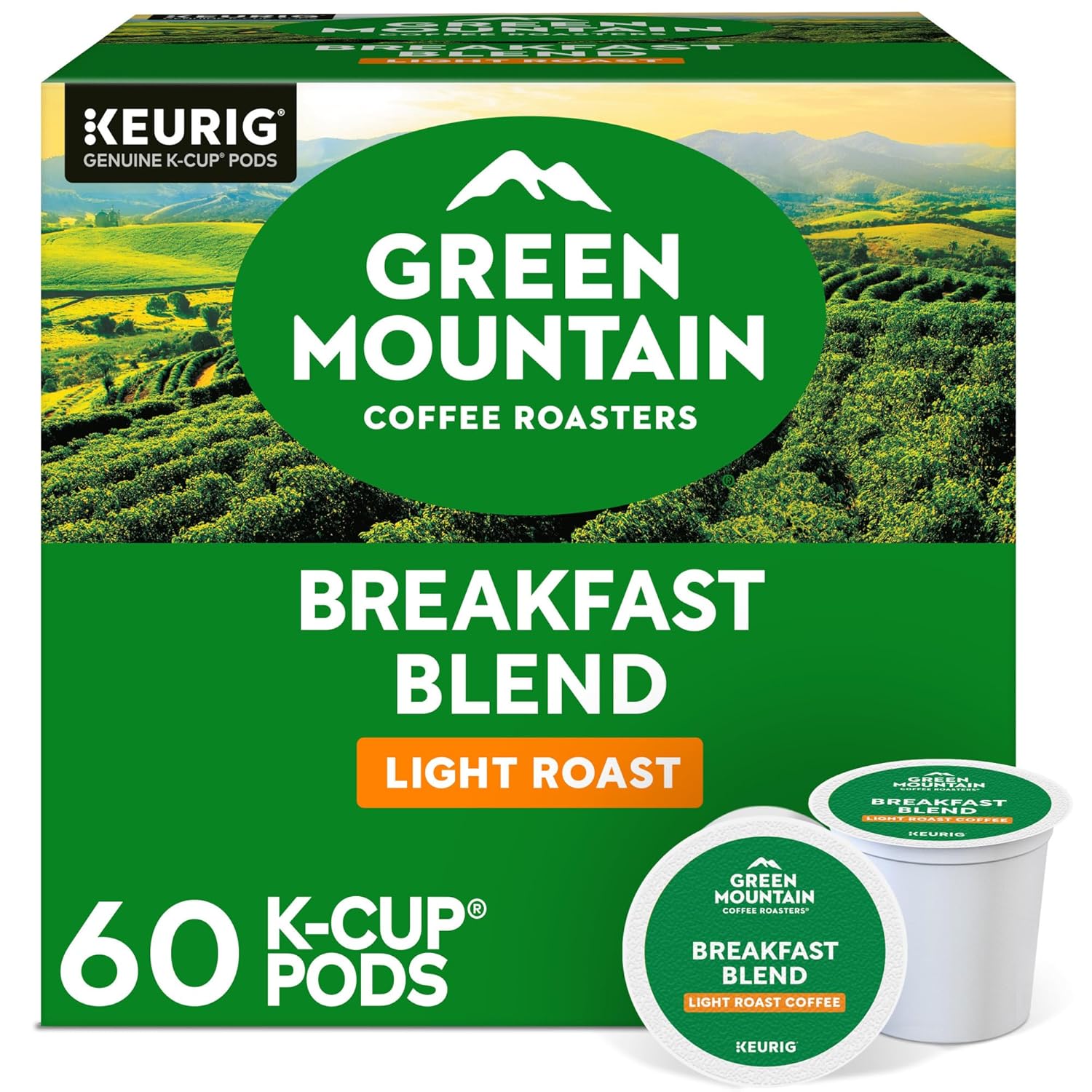 Green Mountain Coffee Roasters Breakfast Blend Single-Serve Keurig K-Cup Pods, Light Roast Coffee, 96 Count