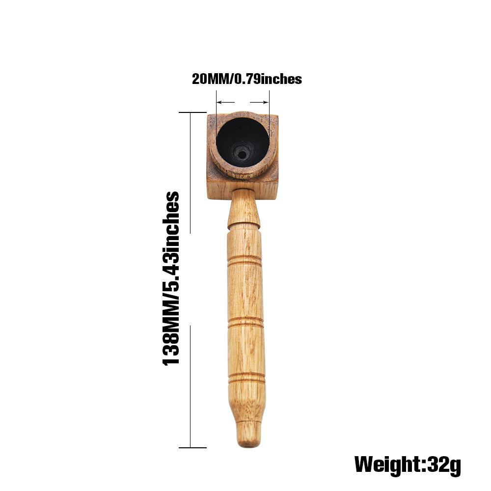 Square Smoking Wooden Pipe
