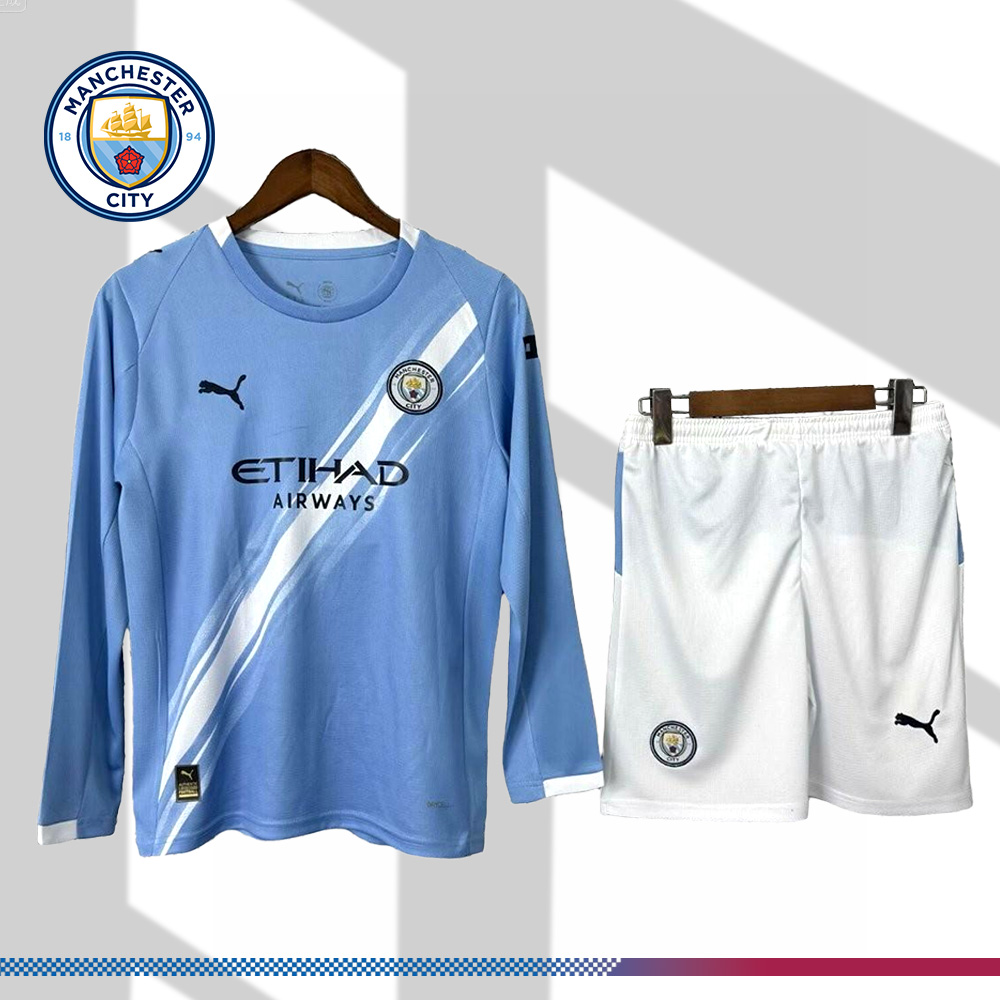 2025/2026 Manchester City FC Long Sleeve Football Shirt (Fans Kit socks)