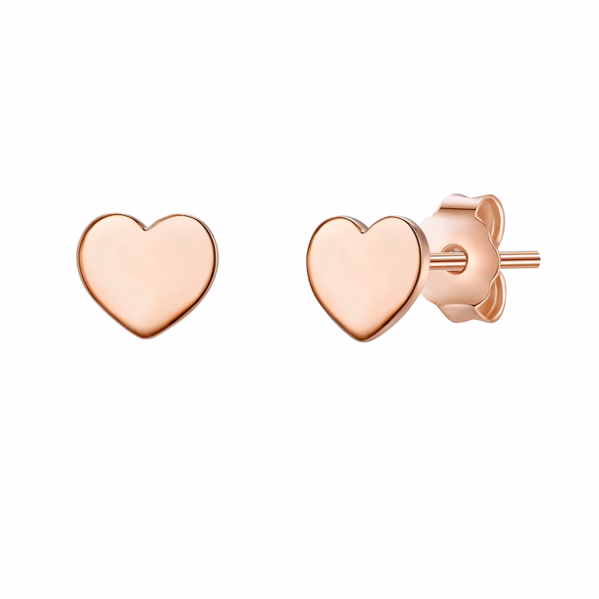 Ohrstecker Herz Sterling Silber in Roségold