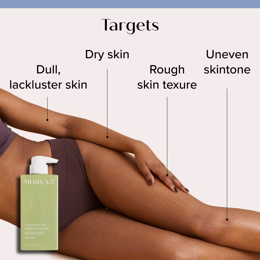Medix 5.5  Coconut Oil Body Lotion With Manuka Honey, Replenish & Recover Body Cream Moisturizer