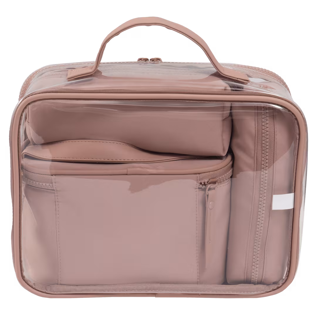 Joan & David  The Tonal Sport Nylon 4-Piece Clear Cosmetic Bag Set