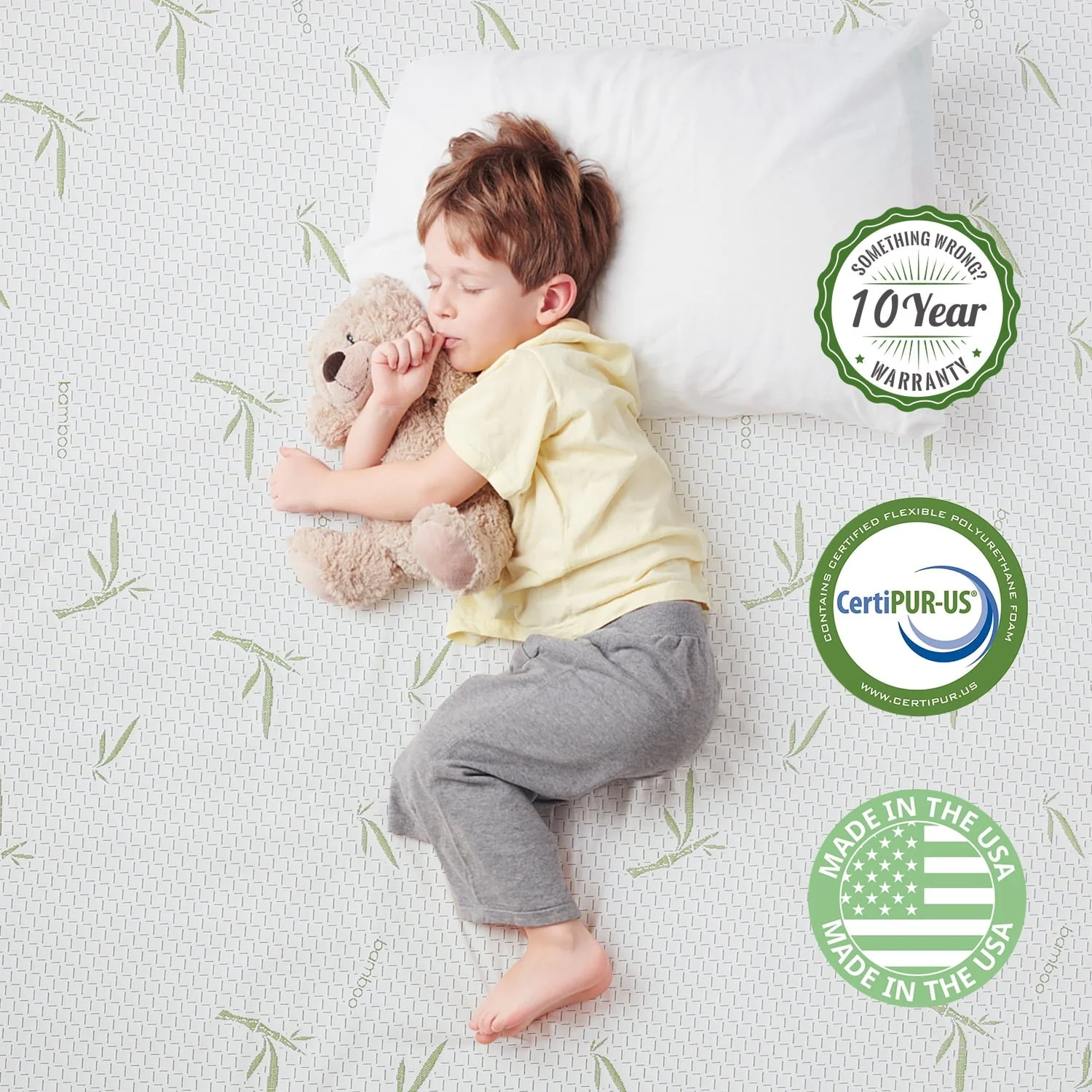 Twin Mattress, 6 inch Memory Foam Mattress Bed in a Box, with Green Tea Cooling Gel, Made in USA, Child