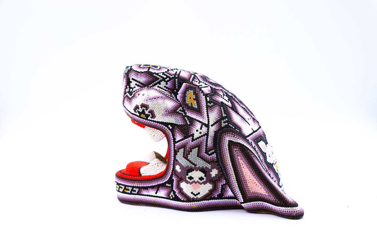 Cabeza Jaguar - Obra de Arte Huichol