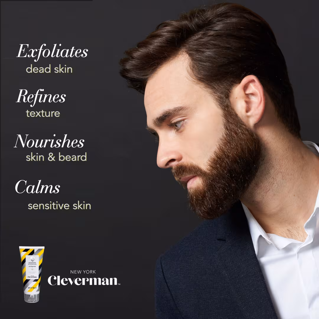 Cleverman  Sensitive Face & Beard Scrub with Peppermint