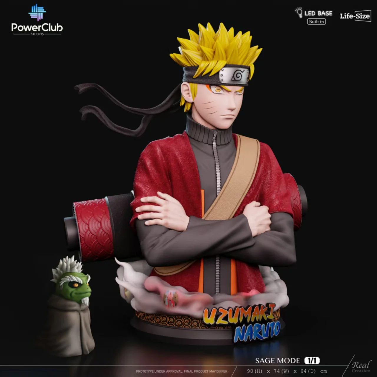 Naruto - Naruto Sage Mode Bust with LED | 1:1 Resin Statue | by PowerClub Studios x RCS