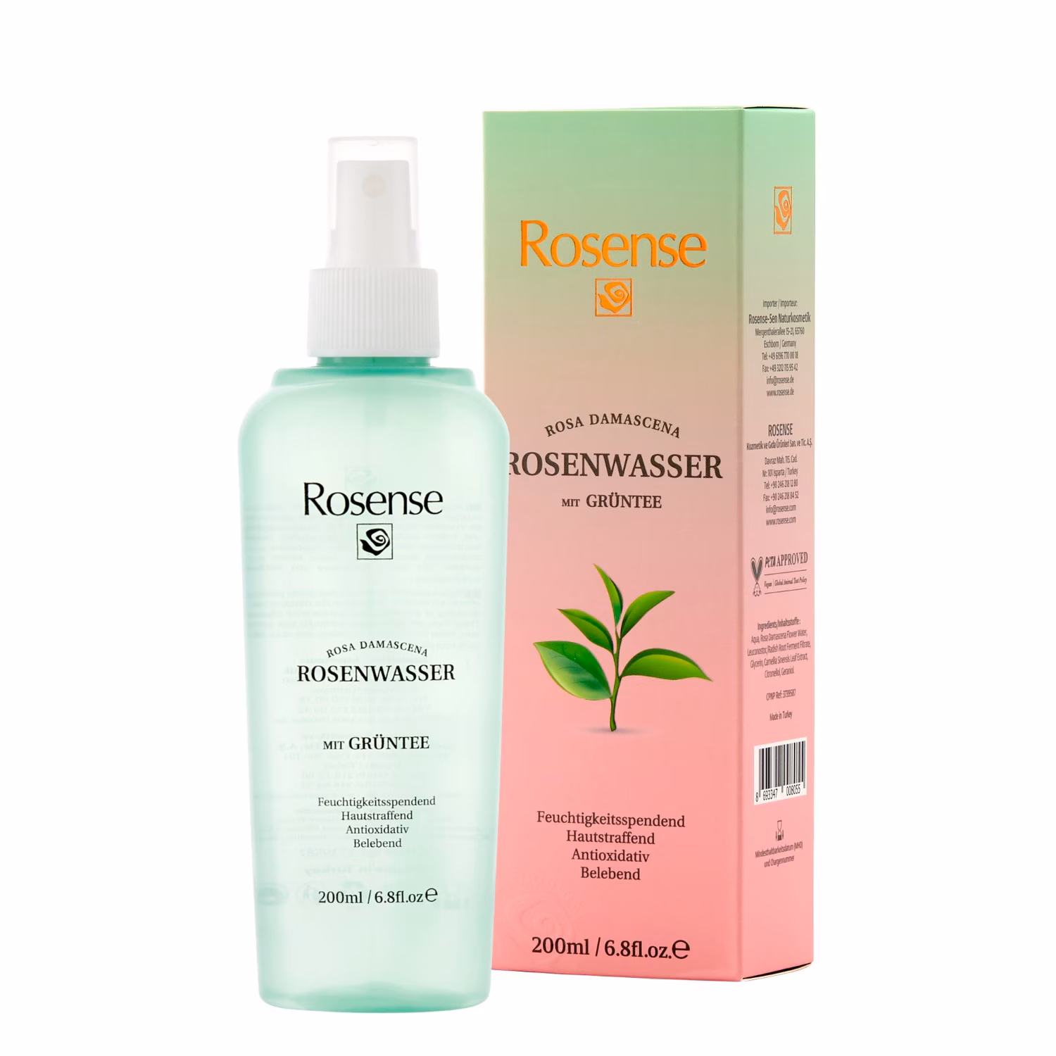 Rosenwasser mit Grüntee