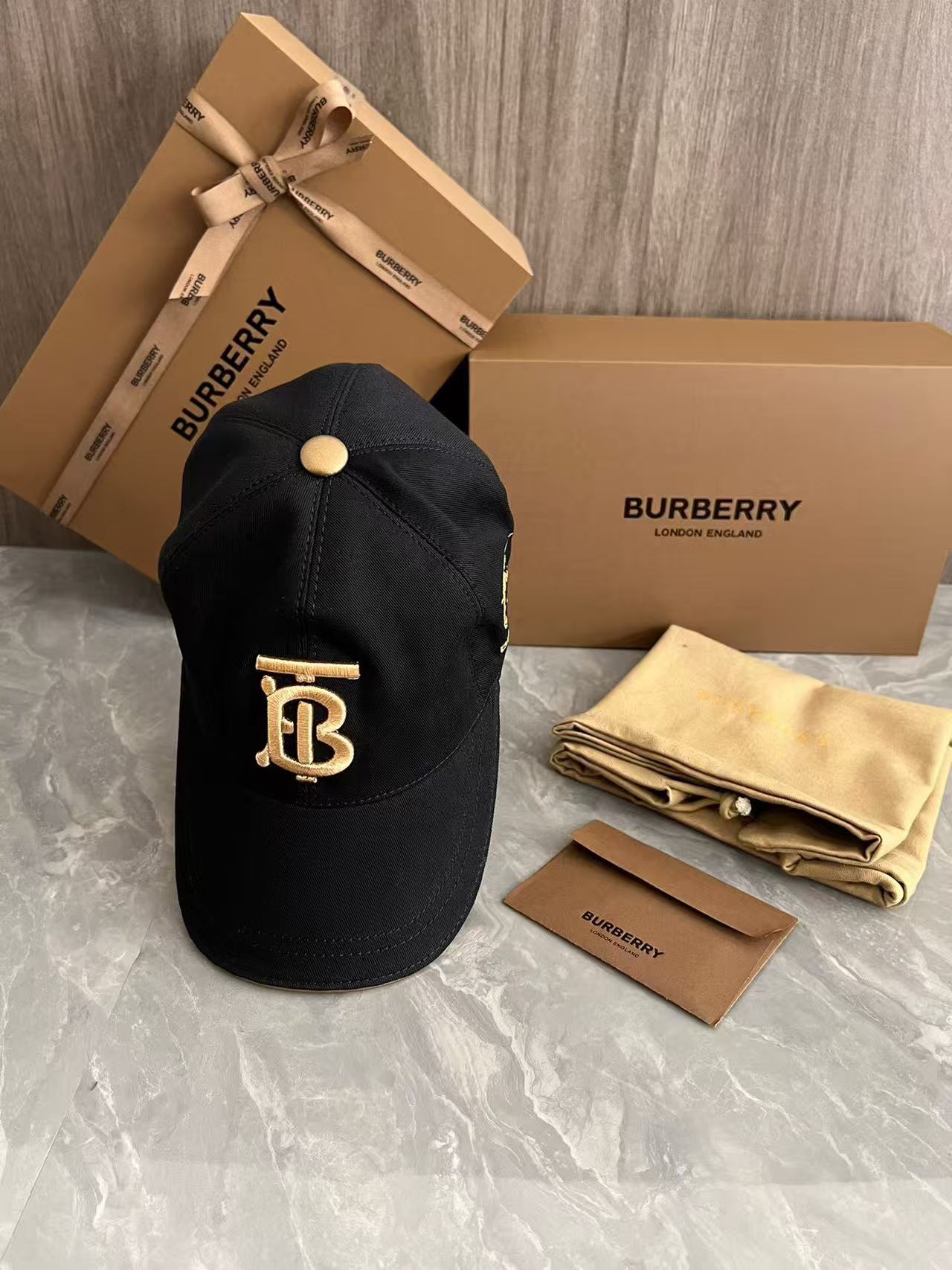 Burberry Gold Motif Cotton Adjustable Baseball Hat