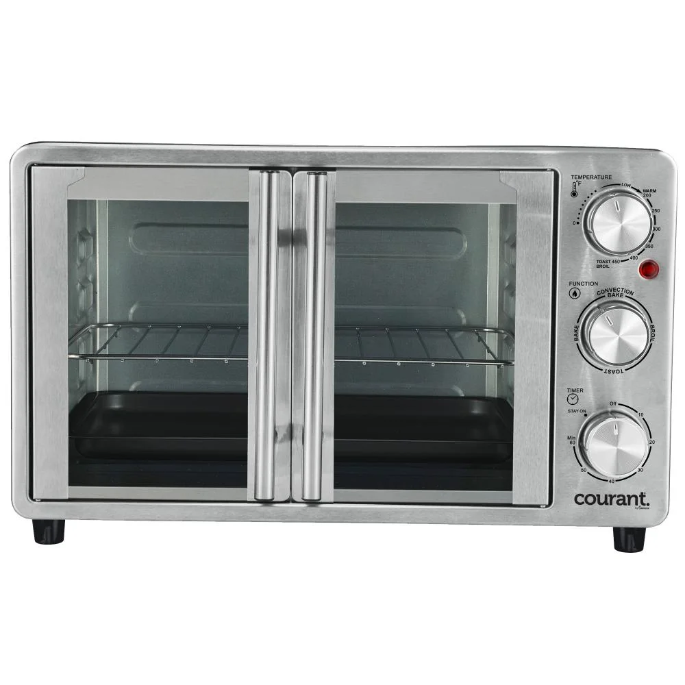 Courant French Door Convection Toaster Oven & Broiler, Fits 9x13 Stainless Steel