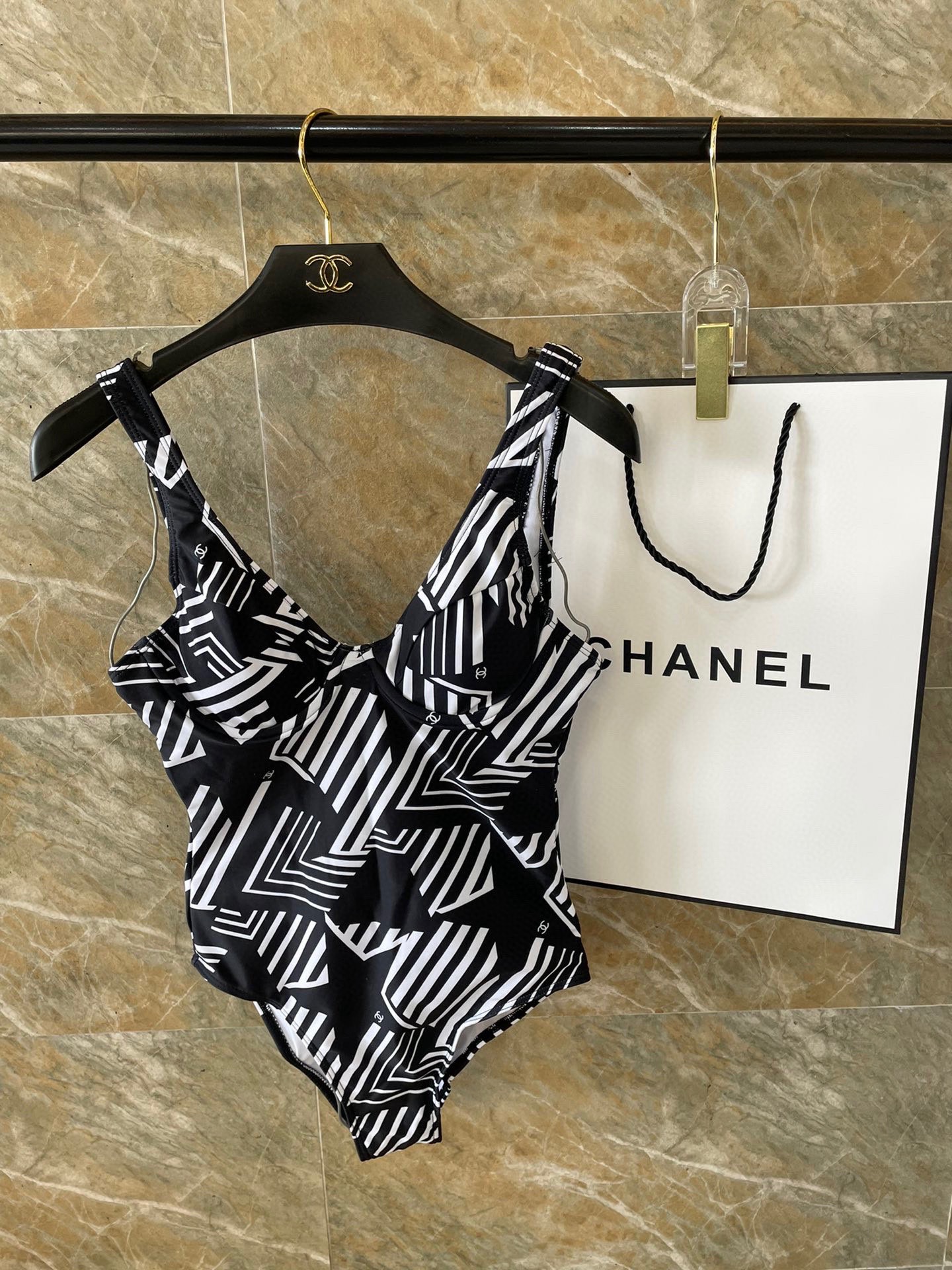 Chanel One-Piece Swimsuit Swimwear