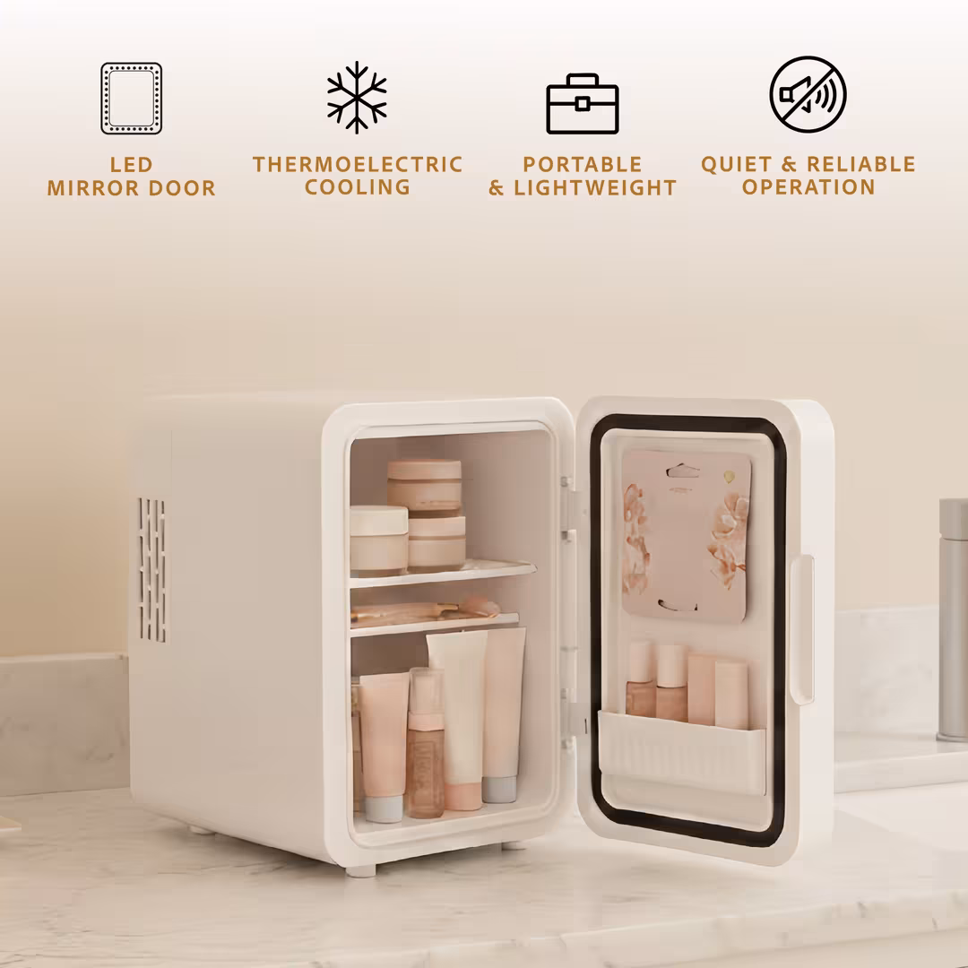 PURSONIC  Mini Beauty Fridge with LED Mirror Door