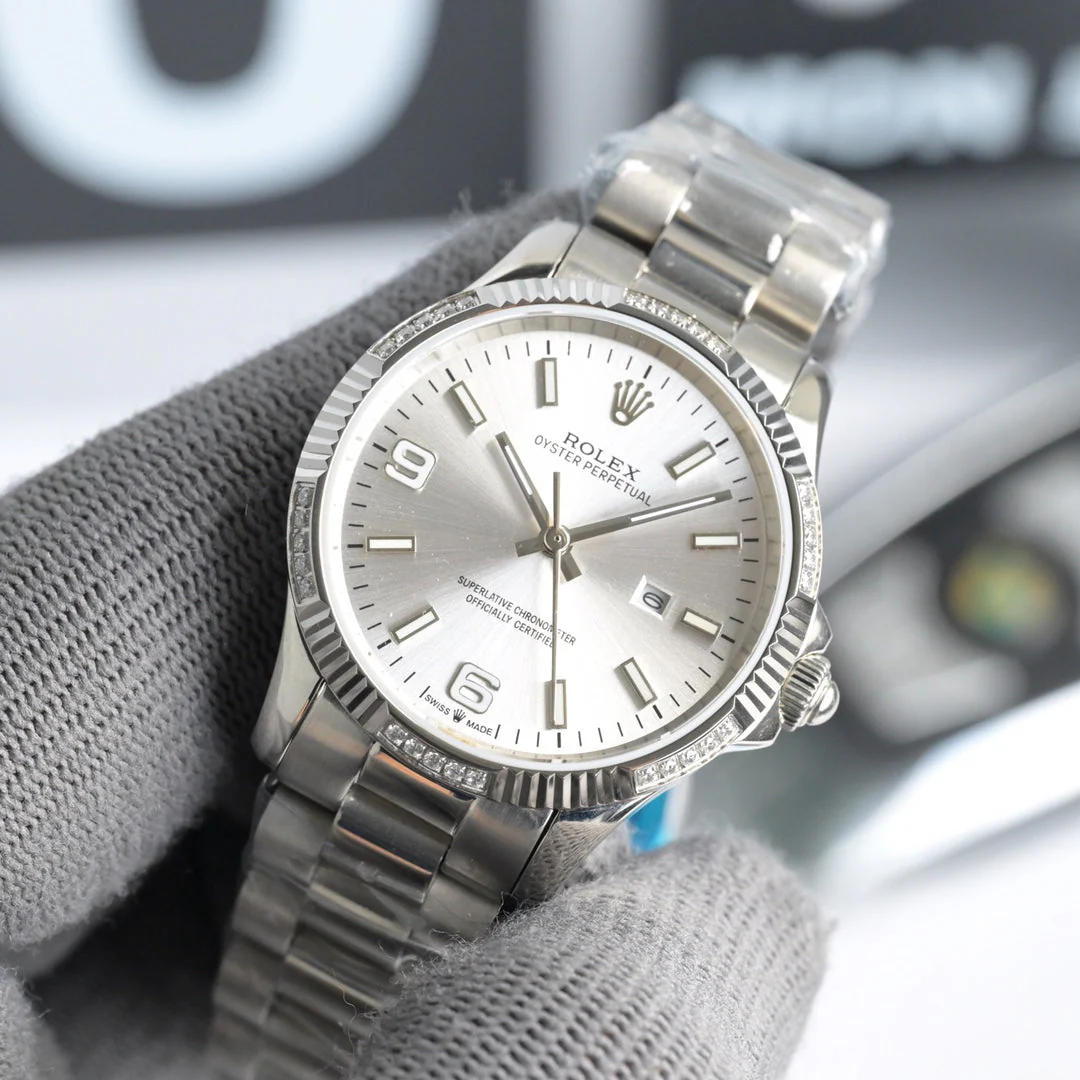 Rolex Watch 25 Oyster 34mm Silver Stainless Steel