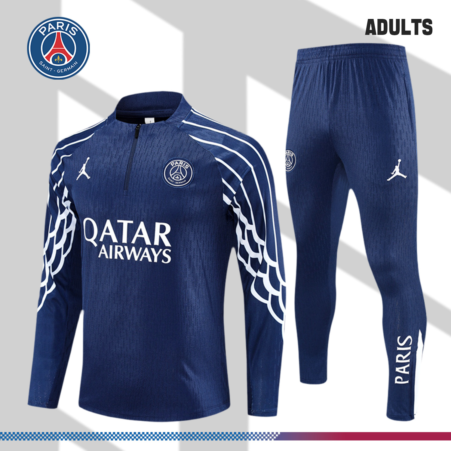 2025/2026 Paris Saint-Germain Half-Zip Tracksuit (Adult Kit)