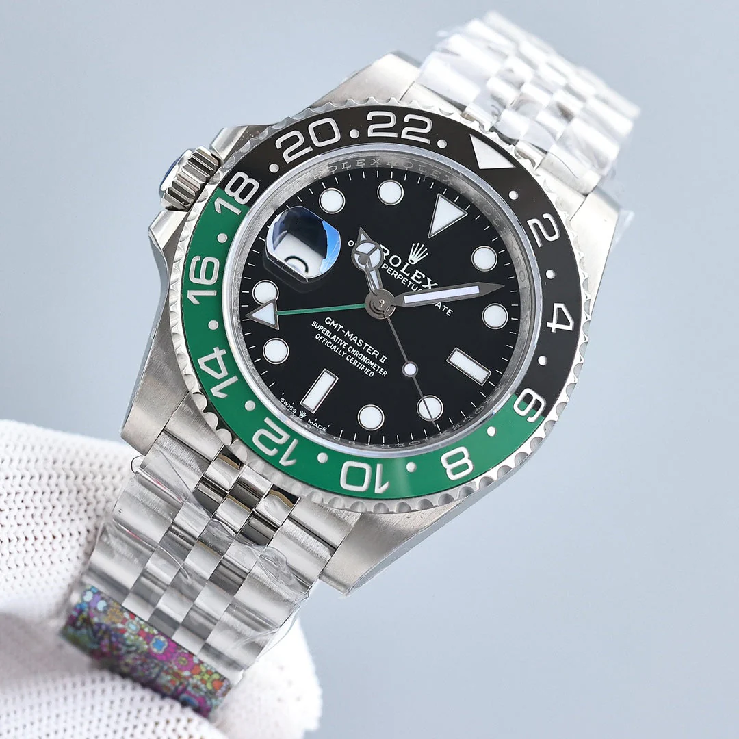 Rolex Watch GMT-MASTER II CUSTOM GREEN BLACK BEZEL JUBILEE BRACELET Watch