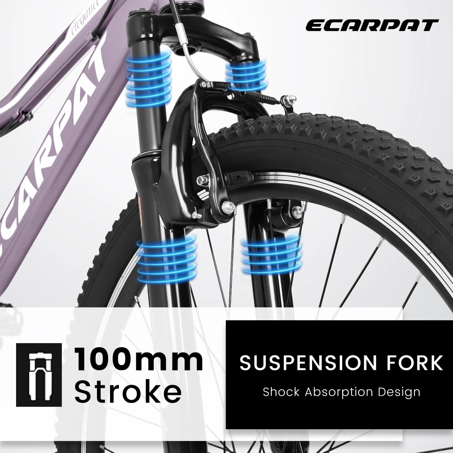 26 Inch 21-Speed Mountain Bike for Women and Teens,Front Suspension, Lightweight V-Brakes, High-Carbon Steel Frame,All Terrain MTB for Trail, Commuting and Outdoor Adventures,Purple