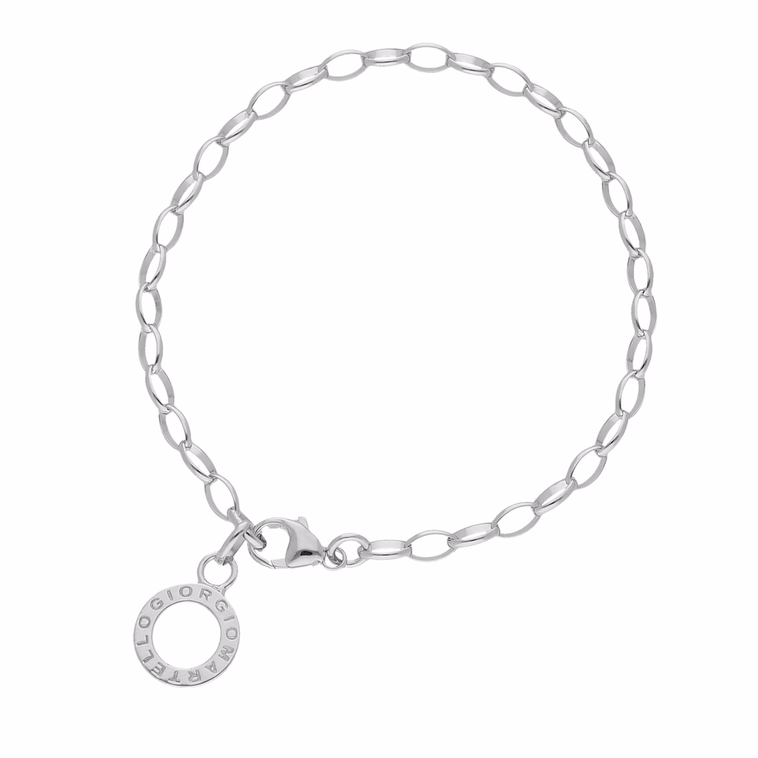 Armband mit Schriftzug zum Einhängen von Charms, Silber 925