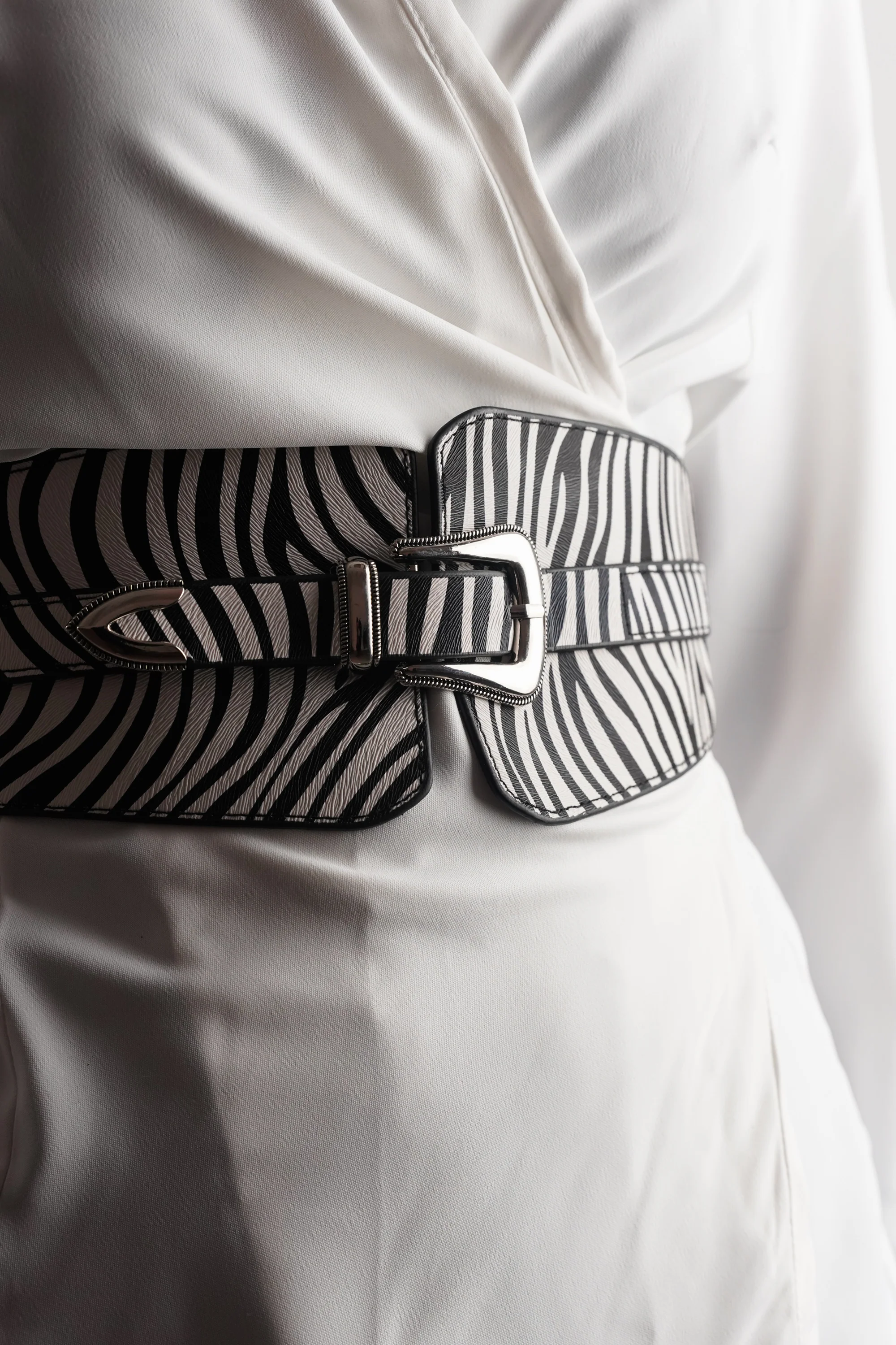 Zebra Print Wide Belt