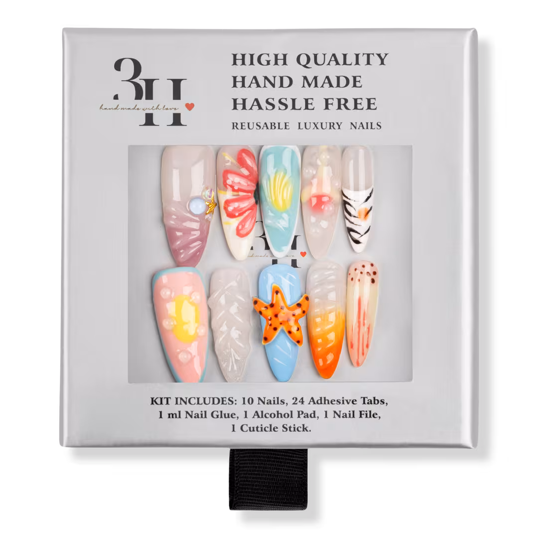 3H Nails  Sunset Shoreline - Medium Almond Press-On Nails