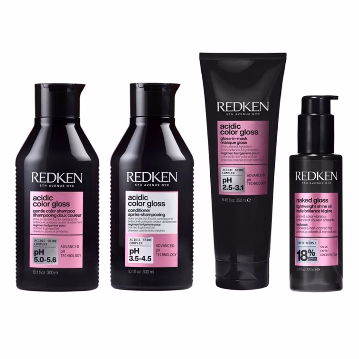 Acidic COLOR Gloss 4er Set (Shampoo / Conditioner / Maske / Oil)