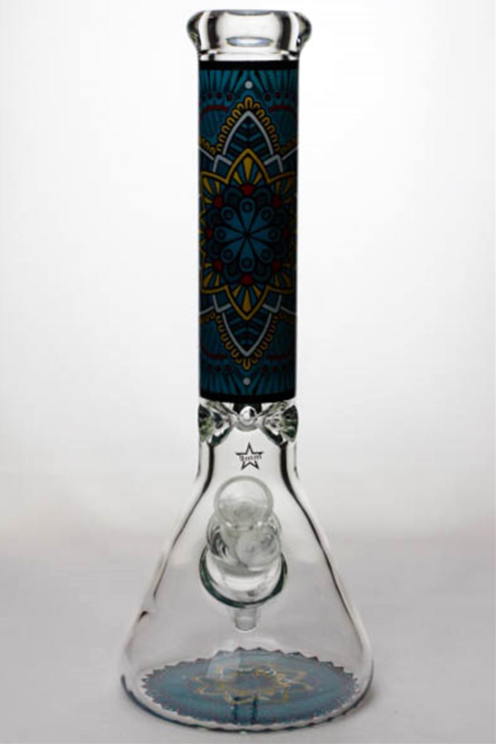 14 geometric design heavy glass beaker water bong