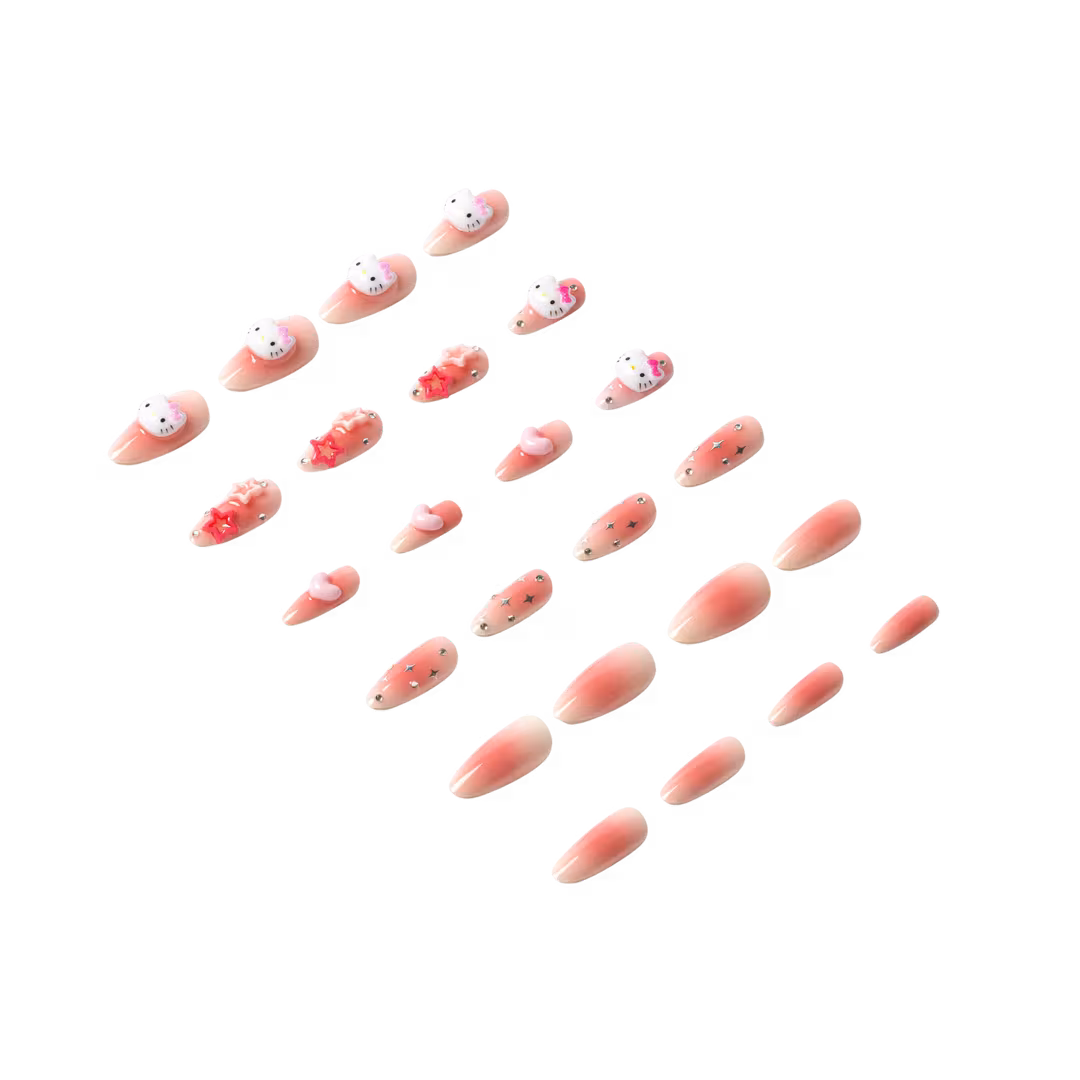 3H Nails  Hello Kitty 3D - Medium Almond Press-On Nails