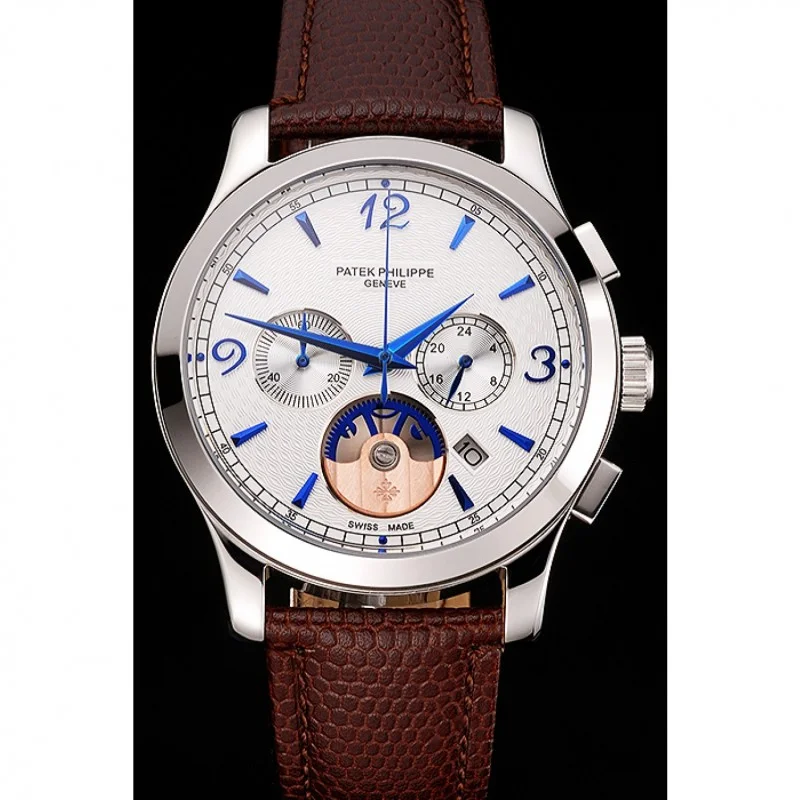 Patek Philippe Chronograph White Guilloche Dial White 43 mm, Stainless Steel