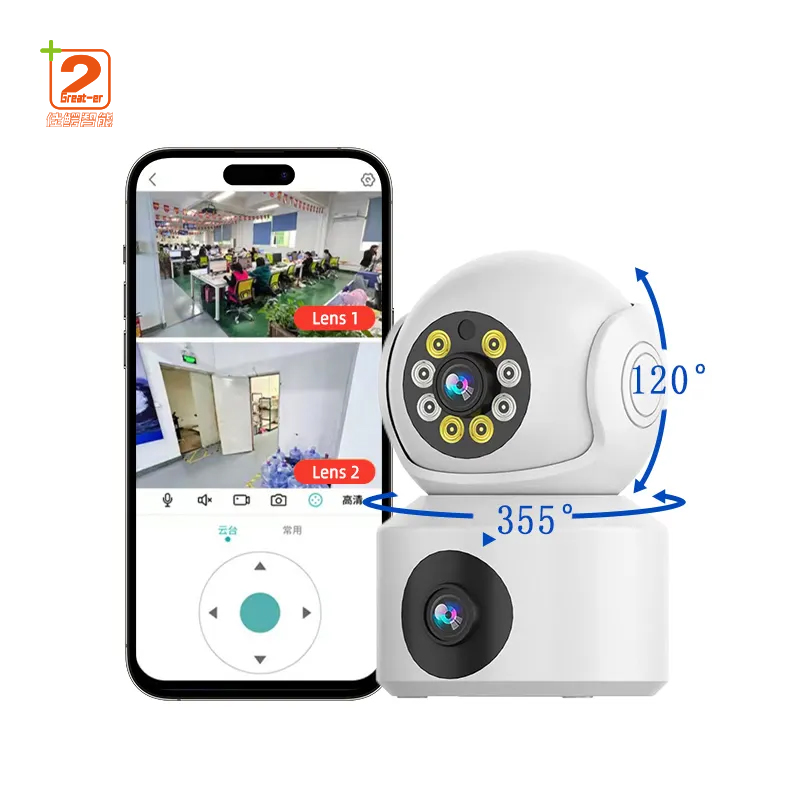 Wholesale Hot Sale Dual Lens PTZ WiFi Camera HD Full Color Night Vision Home Security CCTV Camera OEM Acceptable