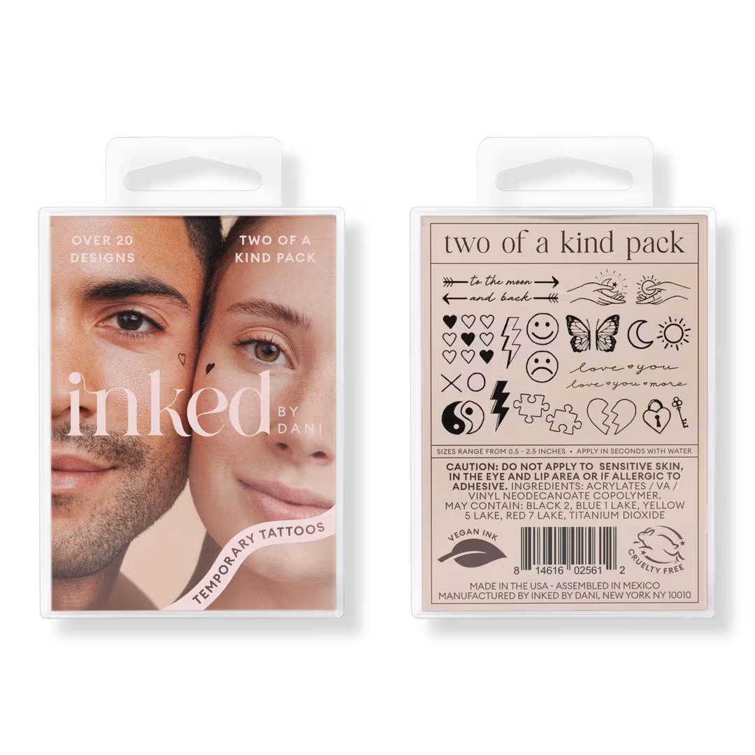 Inked by Dani  Two of A Kind Temporary Tattoo Pack