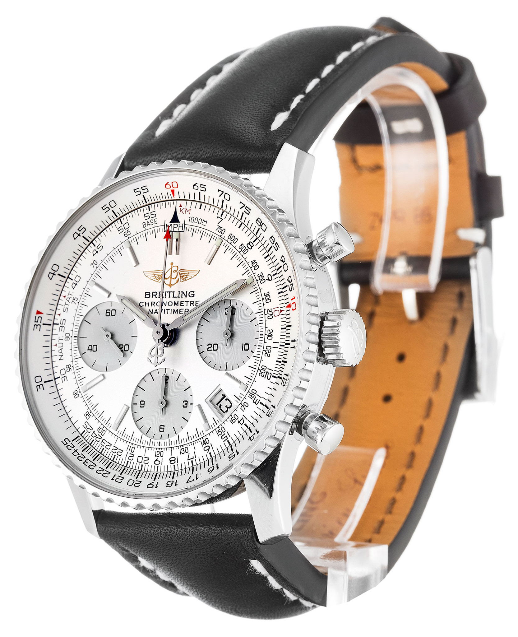 Replica Breitling Navitimer White Dial Leather Strap A23322