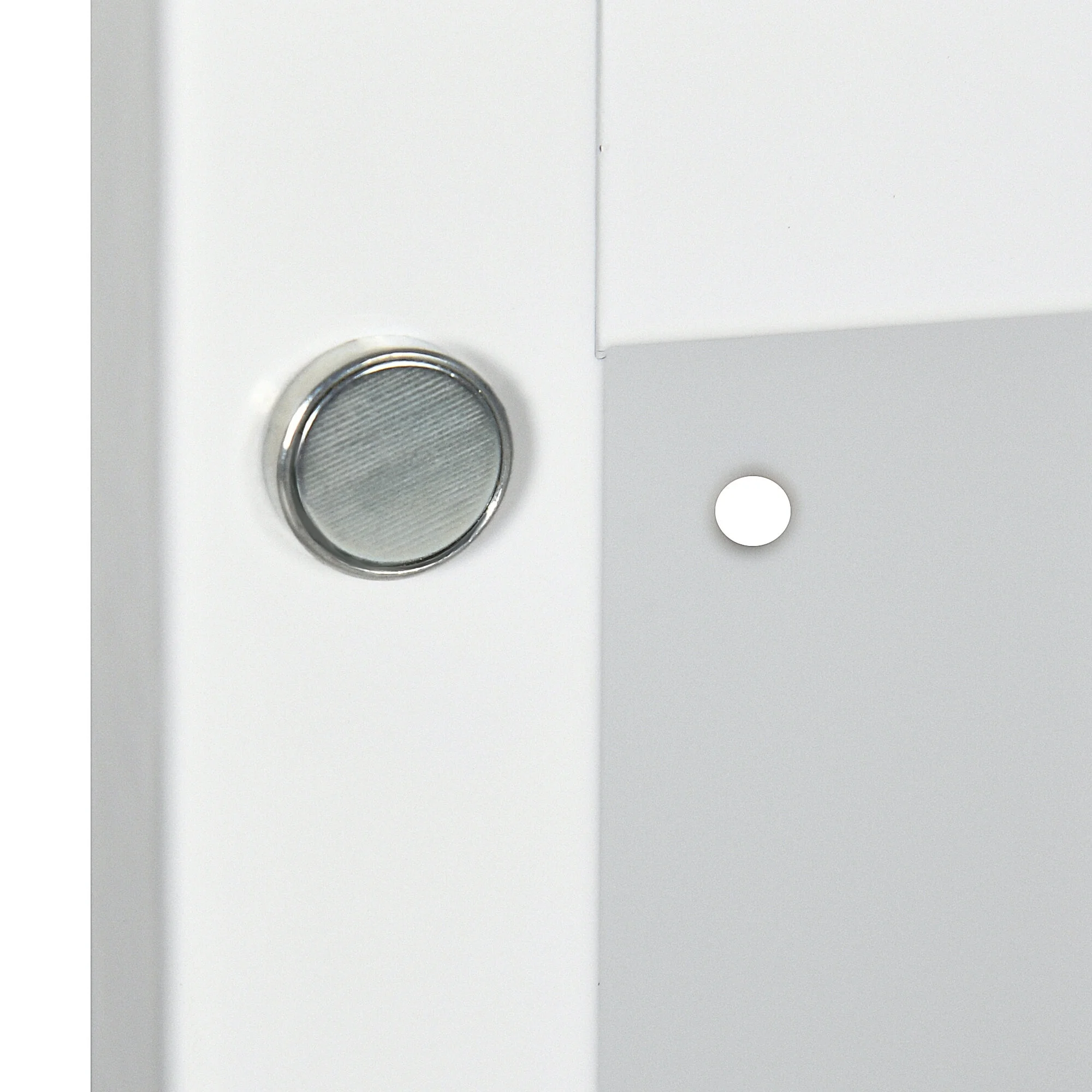 Kleankin Recessed Medicine Cabinet with Mirror,Bathroom Mirror Cabinet Wall Mounted with Single Door and Storage Shelves,White,White Stainless Steel Bath Faucets Bathroom Storage
