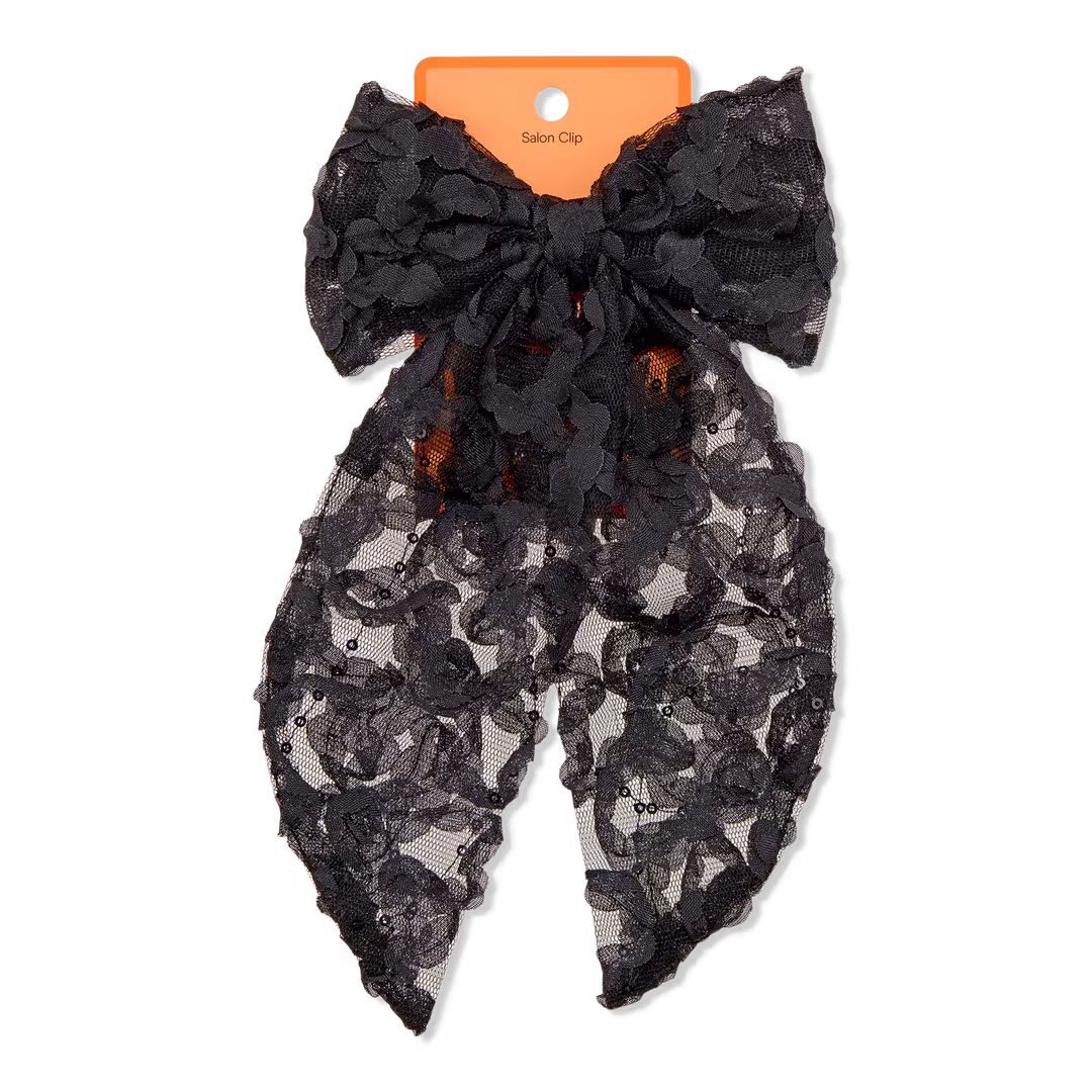 Conair Accessories  Halloween Large Black Rosette Bow Salon Clip